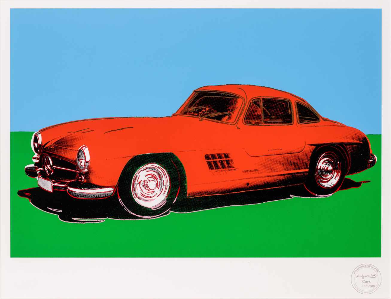 Andy Warhol Pittsburgh 1928 - 1987 New York Mercedes 300 SL Gulwing Siebdruck auf gewebtem