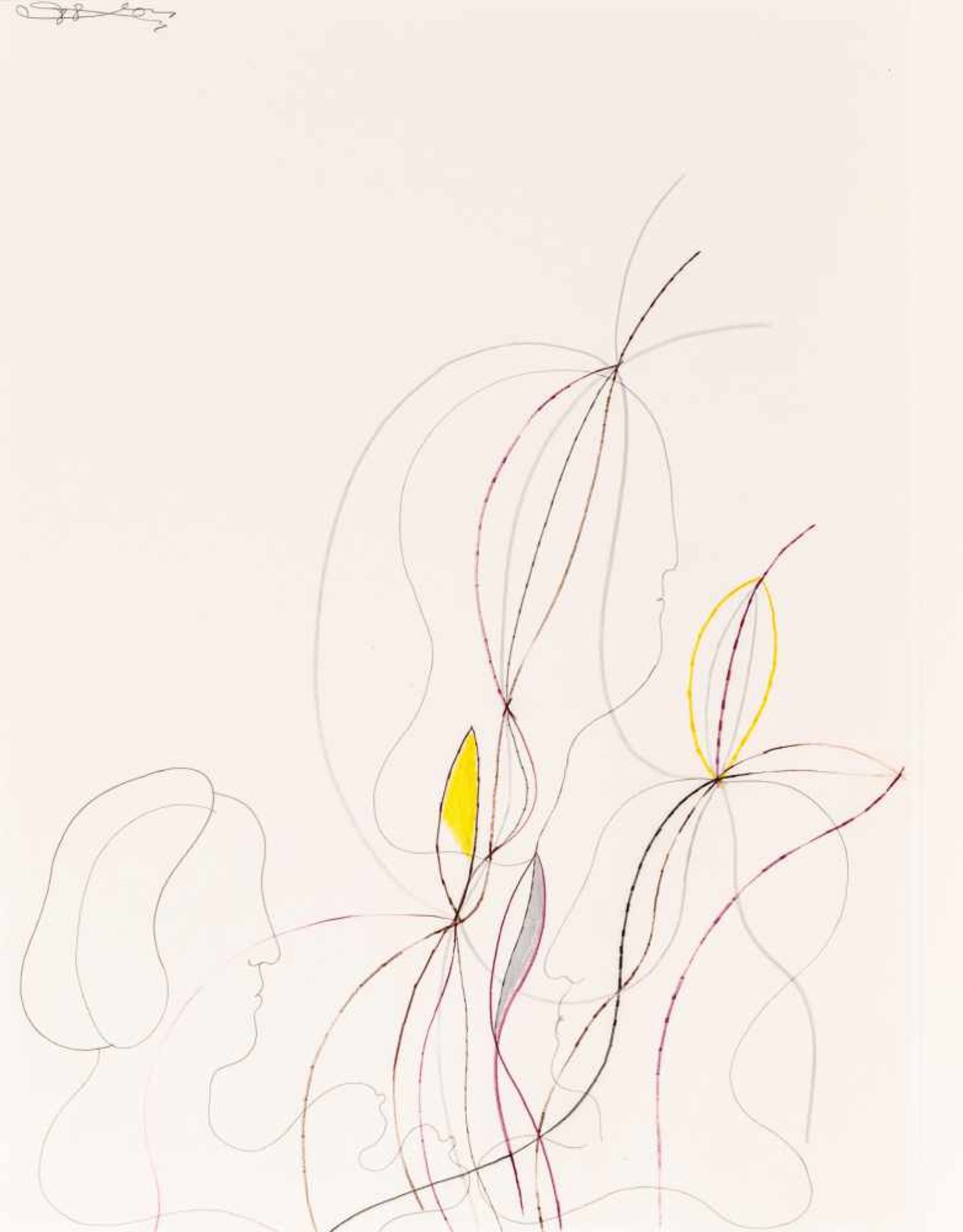 Oswald Oberhuber Meran 1931 * Ohne Titel / untitled Ölkreide und Bleistift auf Papier / oil crayon