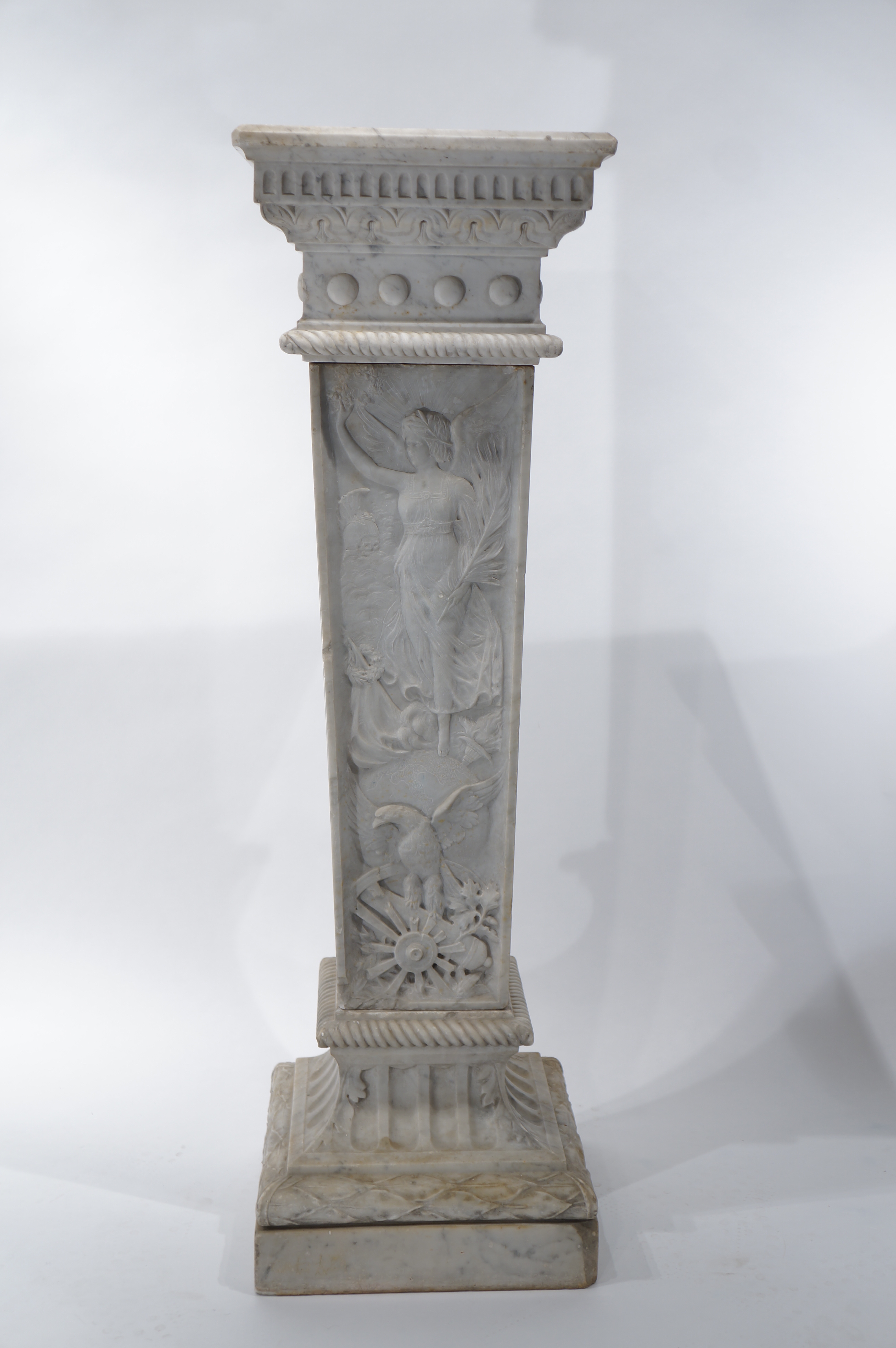 Aristide Petrilli (1868-1930), Carved Marble Column, c. Early 20th Century