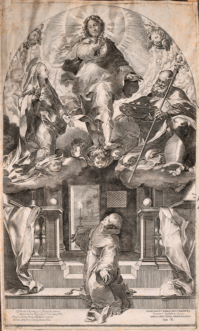 Federico Barocci (1526/35-1612), "Die Fision des hl Franciscus," Engraving on Paper, 1581