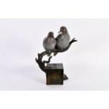 Jim Eppler (b. 1950), "Mourning Doves," Bronze Sculpture