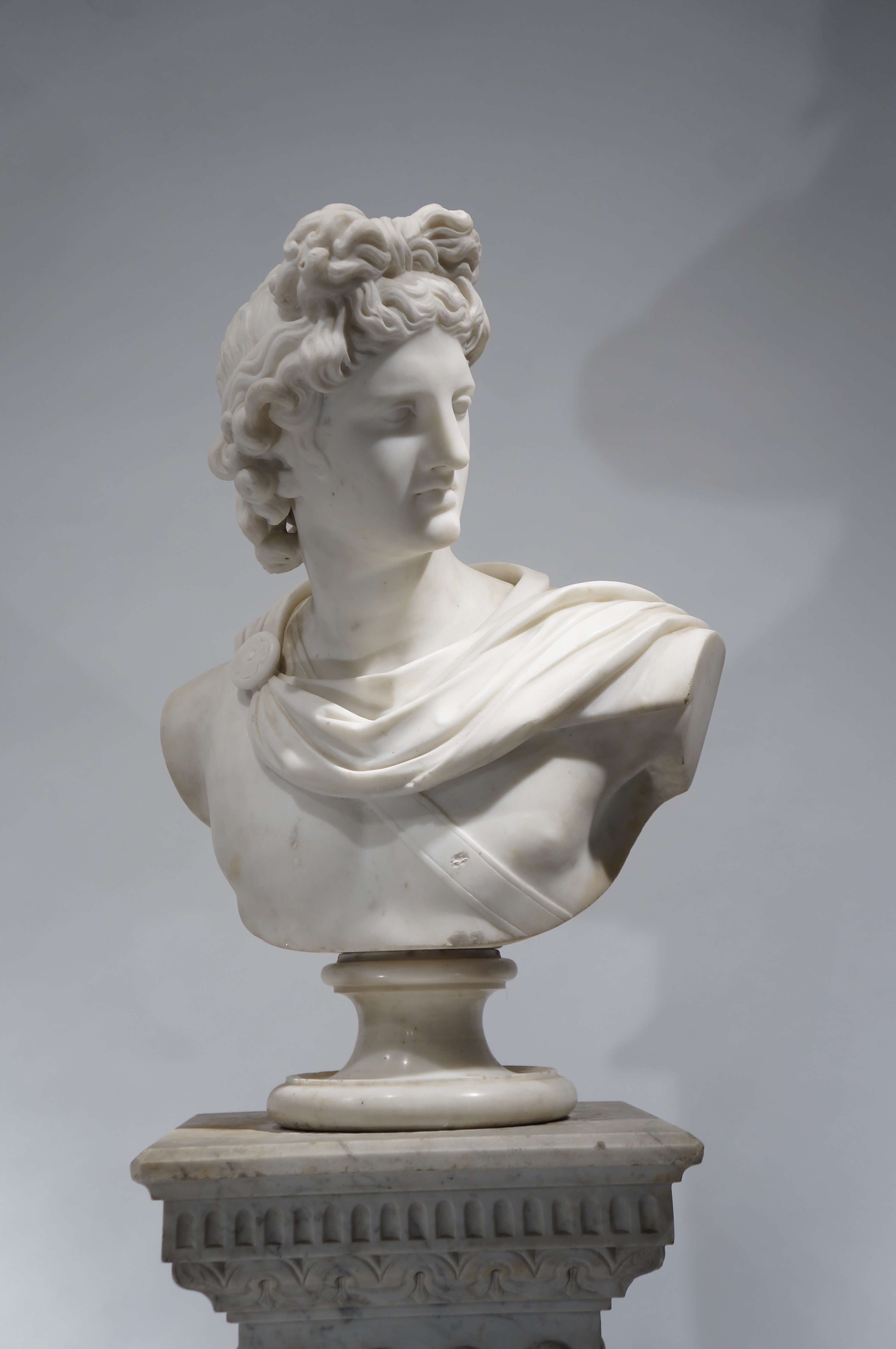 Italian School, Marble Bust of Apollo," c. Early 20th Century