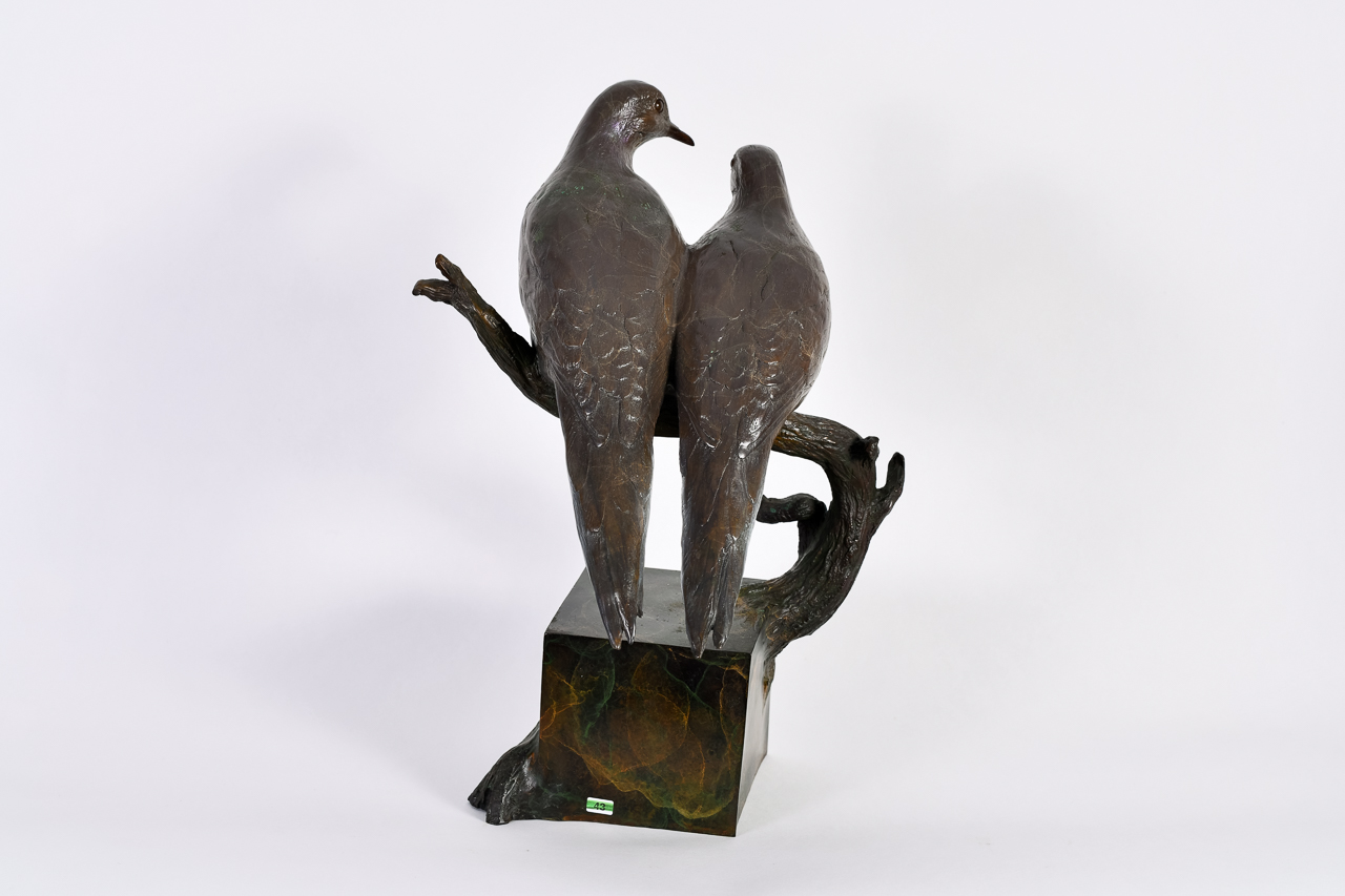 Jim Eppler (b. 1950), "Mourning Doves," Bronze Sculpture - Image 3 of 6