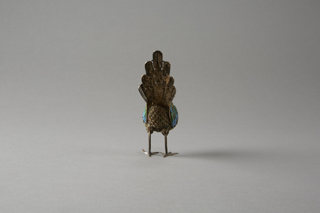 20th Century Chinese Gilt & Enameled Silver Bird - Image 4 of 4