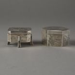 Japanese 20th Century Silver Boxes with incised decoration
