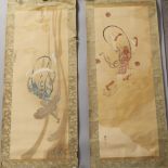 Japanese Scroll Paintings depicting the God of Wind and Thunder