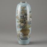 Japanese Meiji Silver CloisonnÃ© Vase in the Manner of Hayashi Kodenji