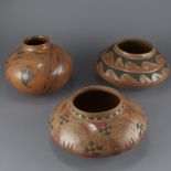 Group of Santa Clara Pueblo Polychrome Pottery Jars