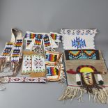 Group of 6 Native American Beaded Objects Cheyenne