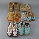 7 Pairs Beaded Moccasins