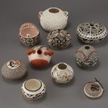 Group of Ten Acoma Pottery Naha Hinshaw