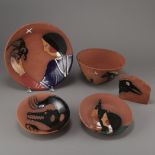 Group of 5 Glen LaFontaine Pottery pieces