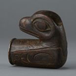 Important Hand Carved Tlingit Wood Raven Pipe