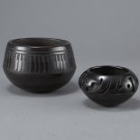 Group of two Blackware Pottery Naranjo Velverde