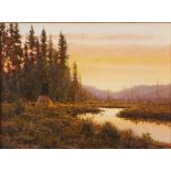 Dick Heichberger Oil Painting Fish Camp