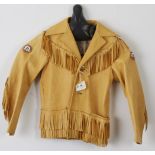 Children's Fringed Leather Jacket with Beadwork