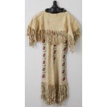 Northern Plains Beaded and Fringed Hide Dress
