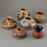 Group of 6 Polychrome Jars Fetish