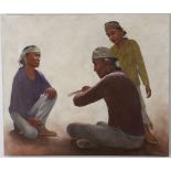 David Johns Teaching of the Elders Acrylic on Canvas