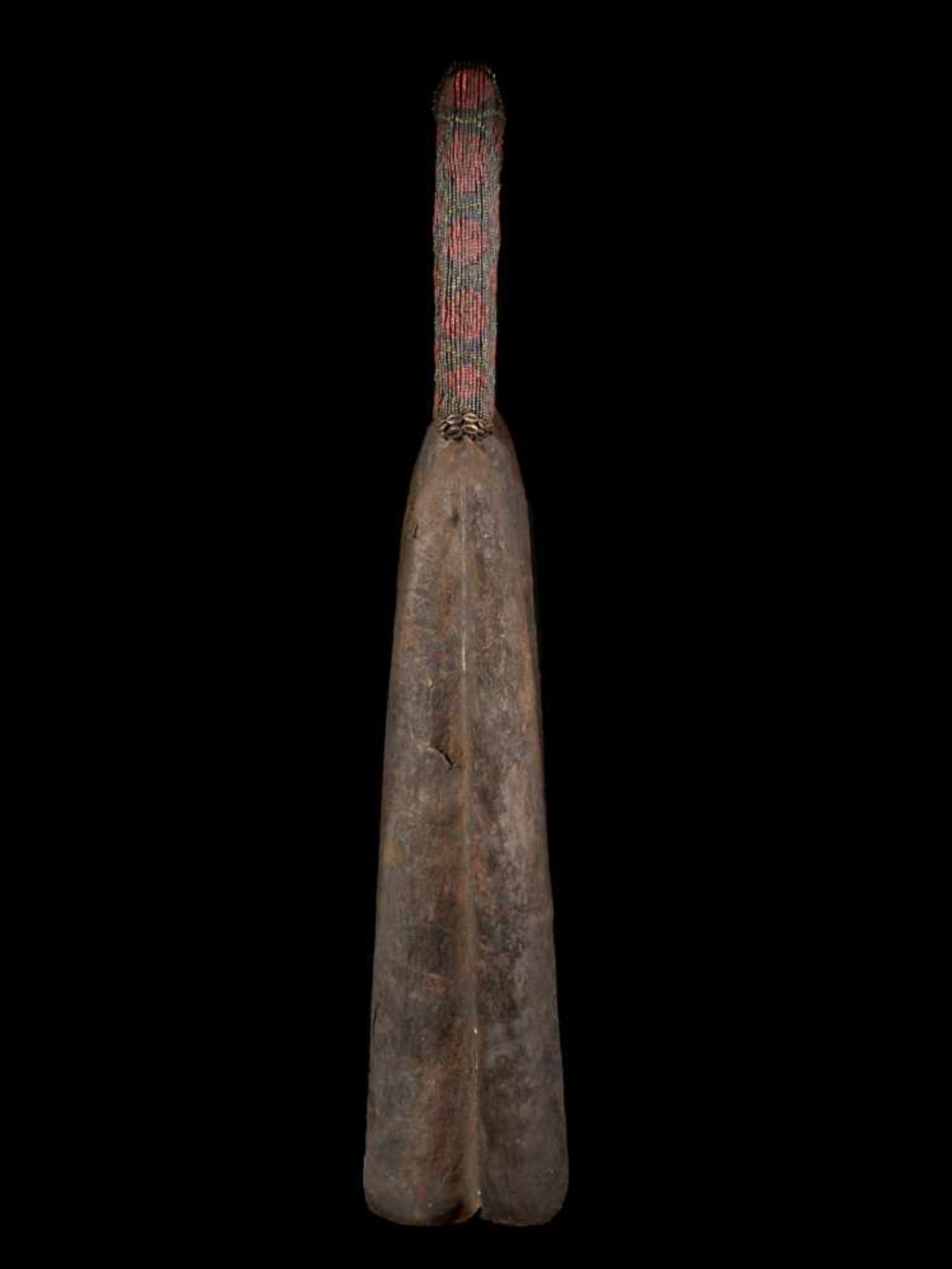 Ceremonial Double Gong With Beaded Handle - Tribal ArtThis ceremonial double gong consists of two - Bild 3 aus 6