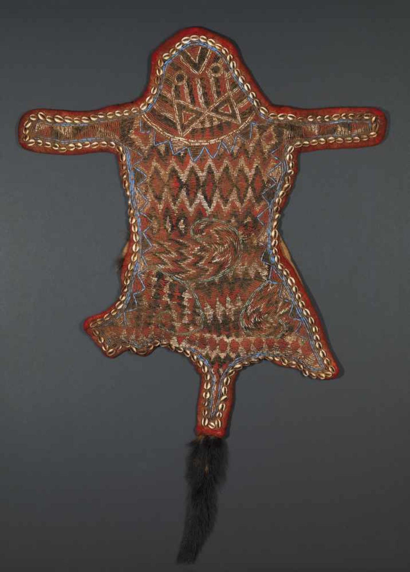 Beaded Ceremonial Dancing Cover For Queen Mother In Custom Made Frame - Tribal ArtThe skin,