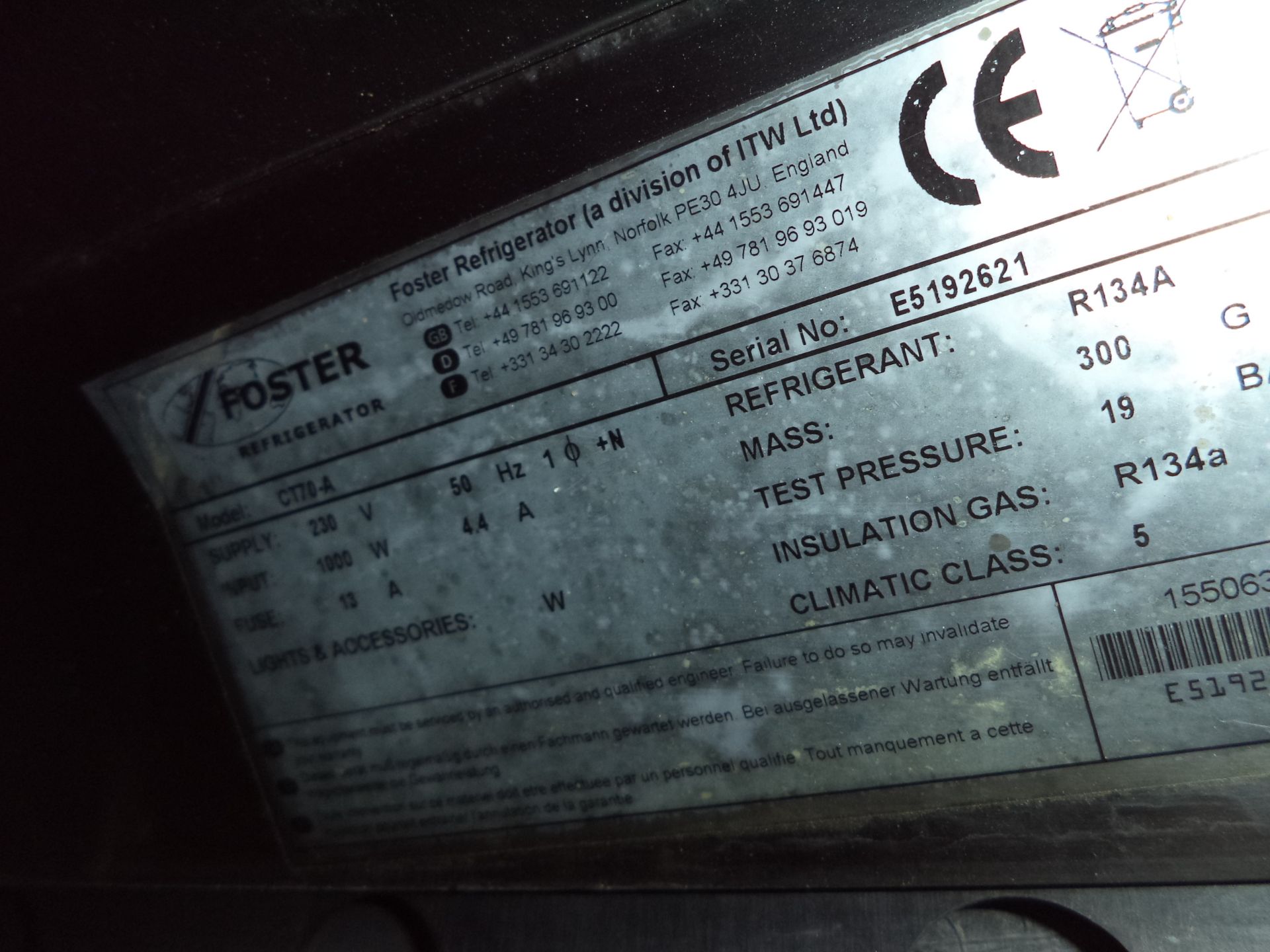 Foster stainless steel tall controlled thaw fridge model CT70-A IMPORTANT: Please remember goods - Image 3 of 5