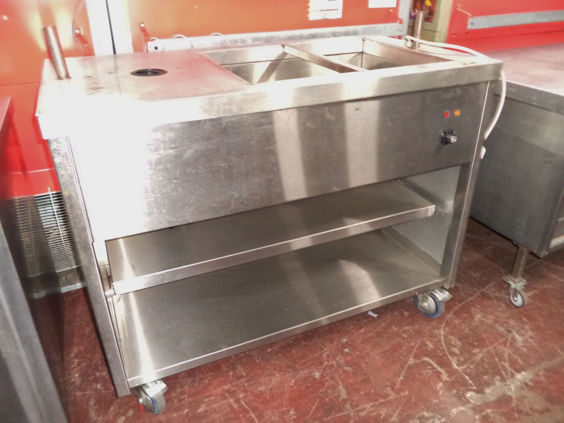 Large stainless steel mobile warming system circa 1200mm x 650mm IMPORTANT: Please remember goods - Image 3 of 4
