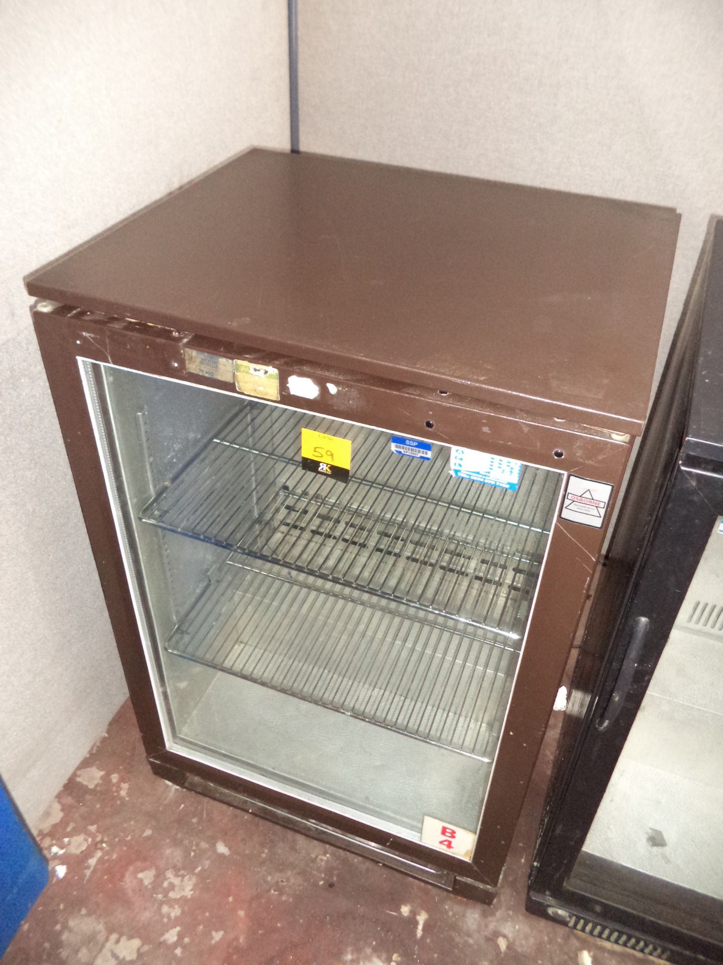 Brown single clear door bottle/bar fridge IMPORTANT: Please remember goods successfully bid upon