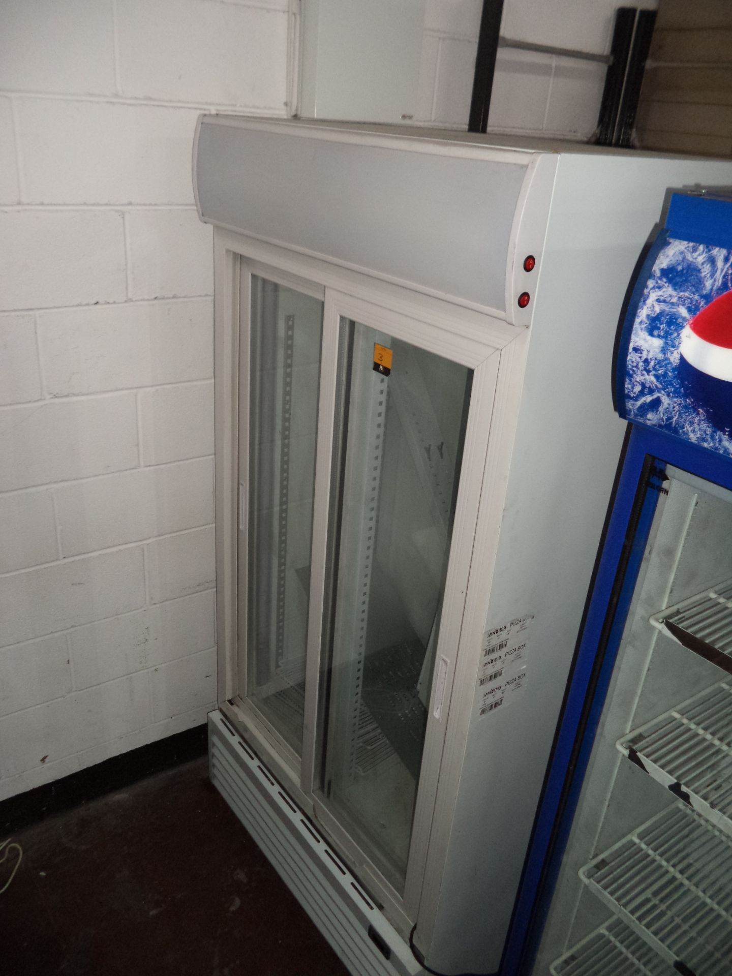 Large twin clear sliding door display fridge IMPORTANT: Please remember goods successfully bid - Image 2 of 2