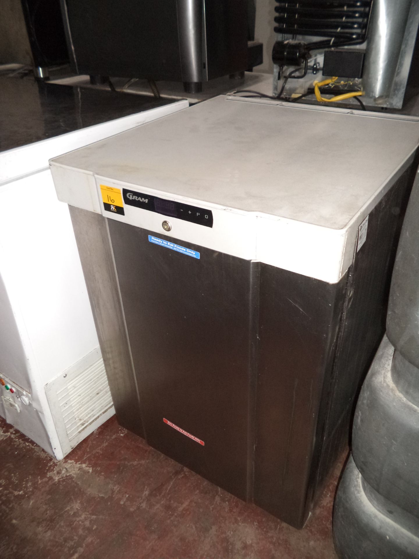 Gram stainless steel counter height fridge, model K210 IMPORTANT: Please remember goods successfully
