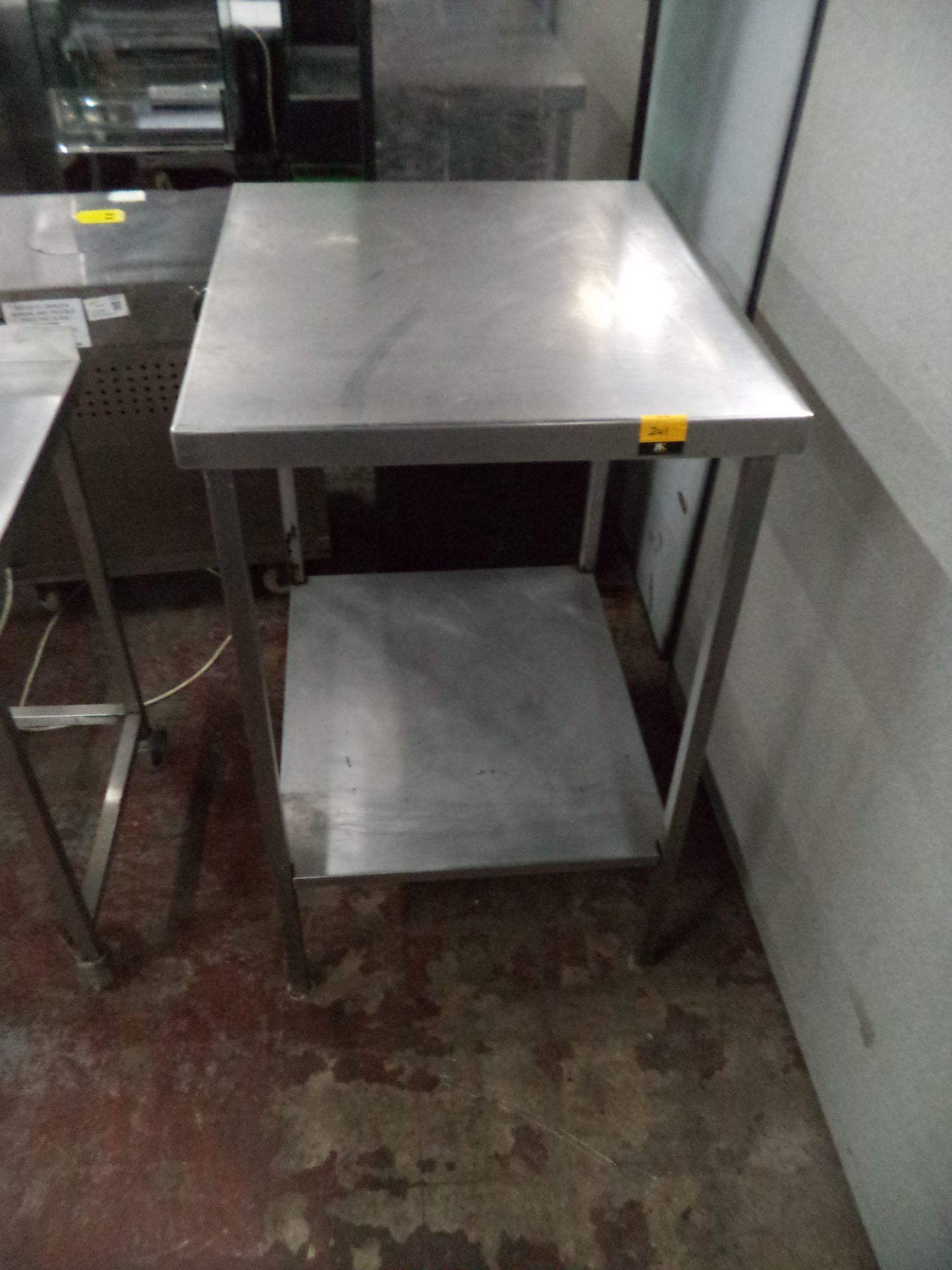 Tall stainless steel twin-tier table IMPORTANT: Please remember goods successfully bid upon must - Image 2 of 2