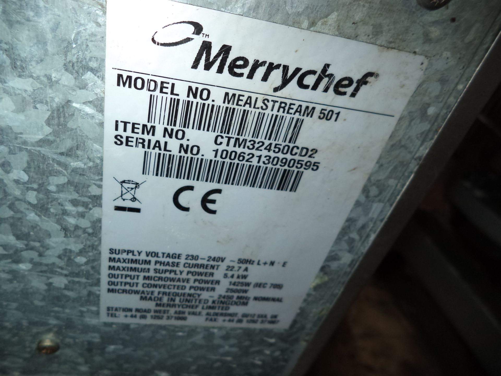 Merrychef Mealstream RD501 multifunction oven IMPORTANT: Please remember goods successfully bid upon - Image 3 of 3