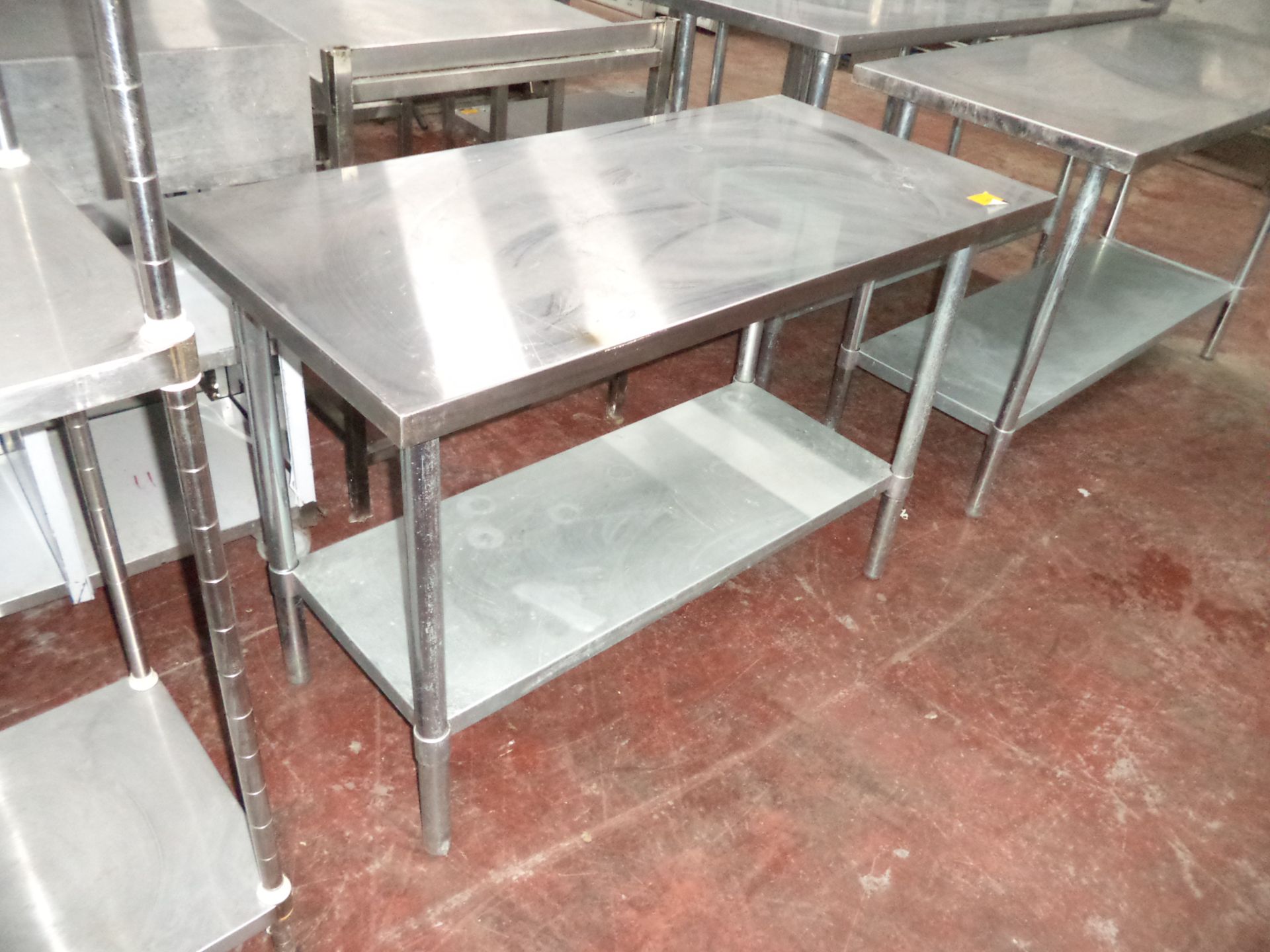 Stainless steel twin-tier table IMPORTANT: Please remember goods successfully bid upon must be - Image 2 of 2
