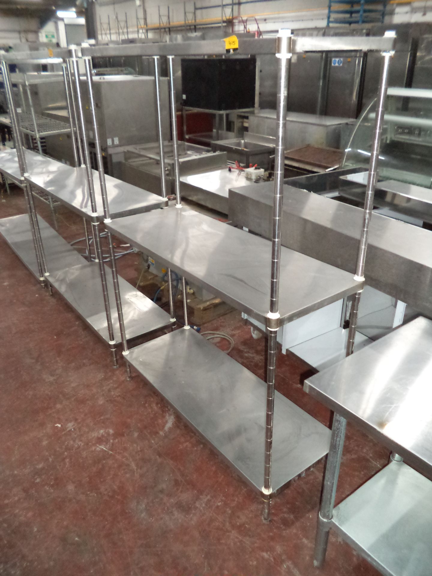 Stainless steel 3-level racking unit IMPORTANT: Please remember goods successfully bid upon must