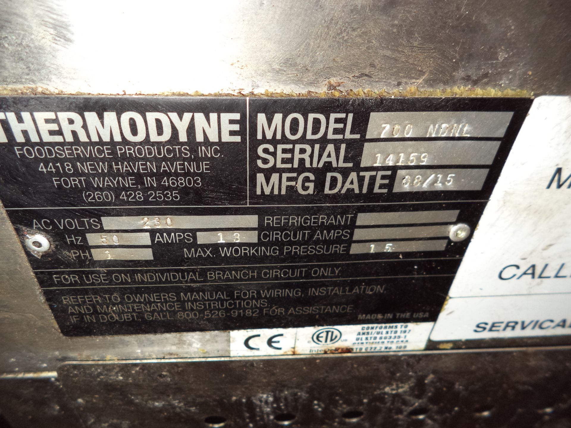 Thermodyne mobile model 700NDNL warming unit IMPORTANT: Please remember goods successfully bid - Image 3 of 3