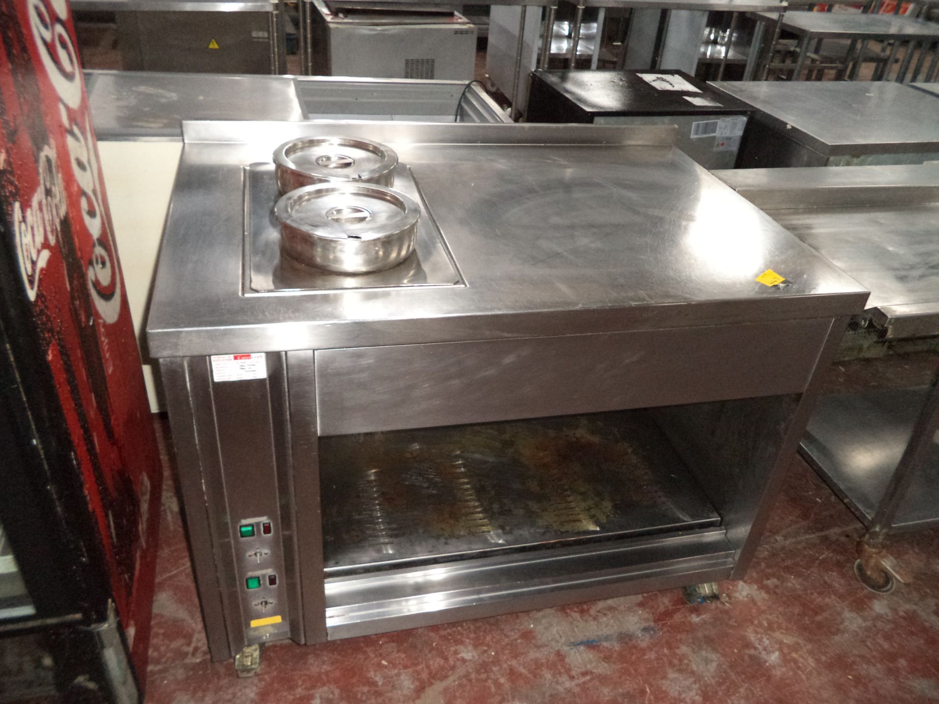 Stainless steel mobile warming cupboard with twin bin bain marie IMPORTANT: Please remember goods - Bild 2 aus 4