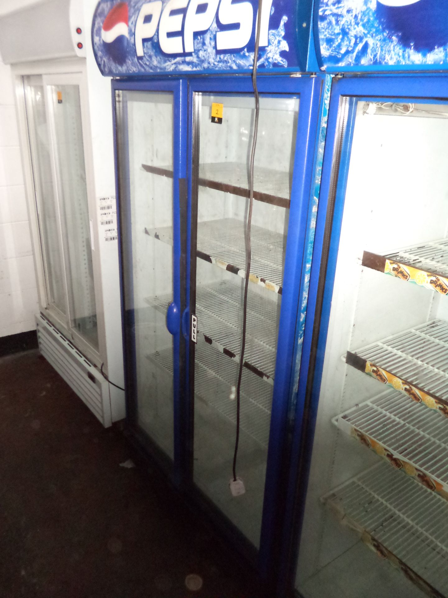 Large double clear door Pepsi branded drinks fridge IMPORTANT: Please remember goods successfully