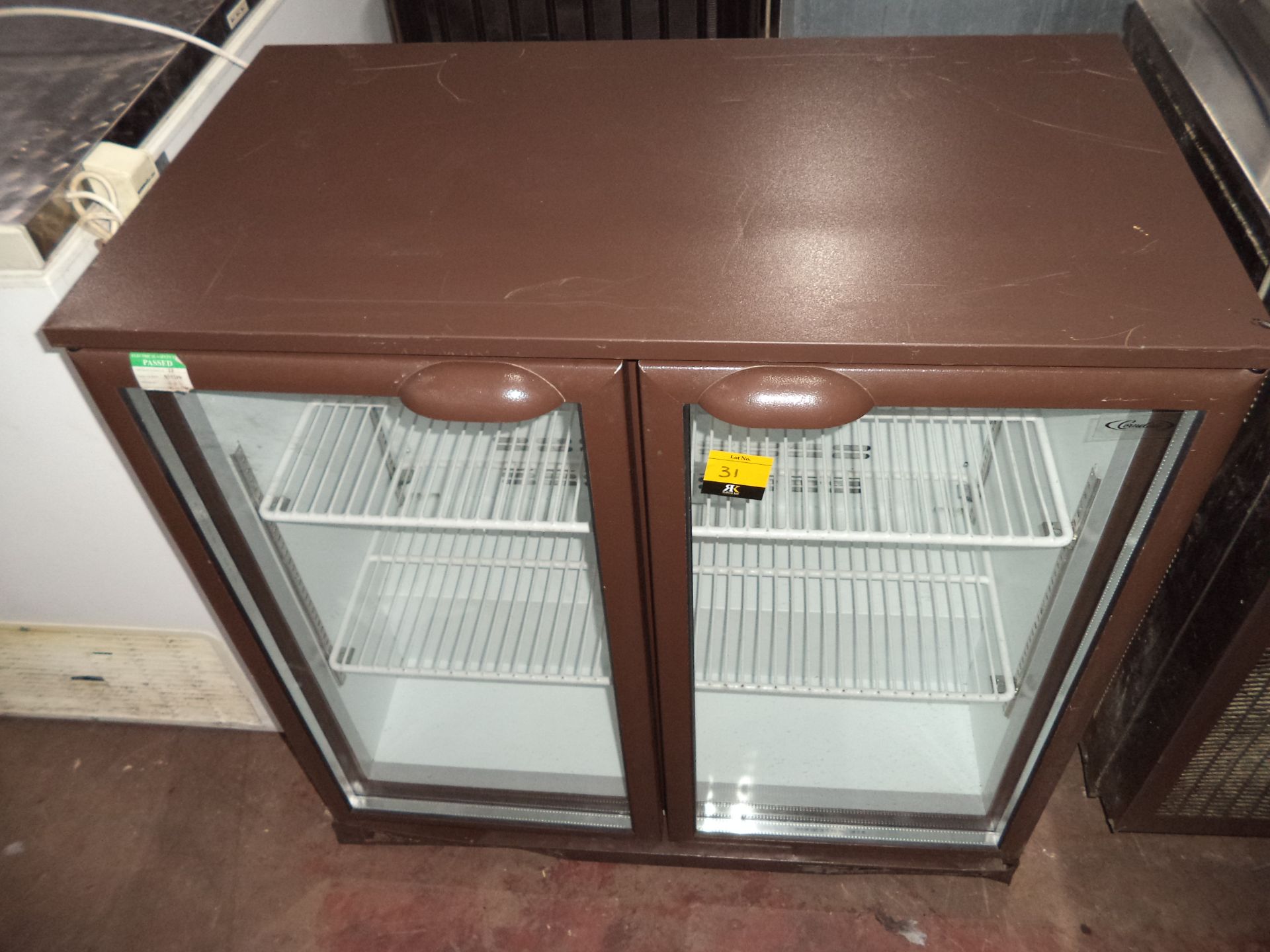 Cornelius brown twin clear door counter height bottle/bar fridge IMPORTANT: Please remember goods