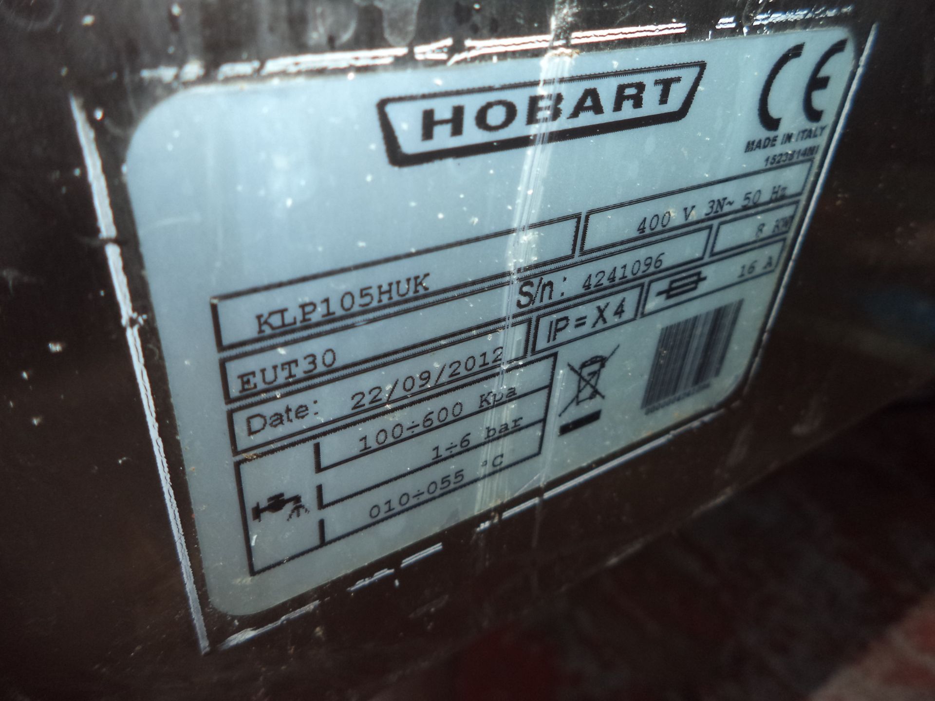 Hobart EUT model KLP105HUK stainless steel commercial dishwasher including Diversey controls - Bild 3 aus 6