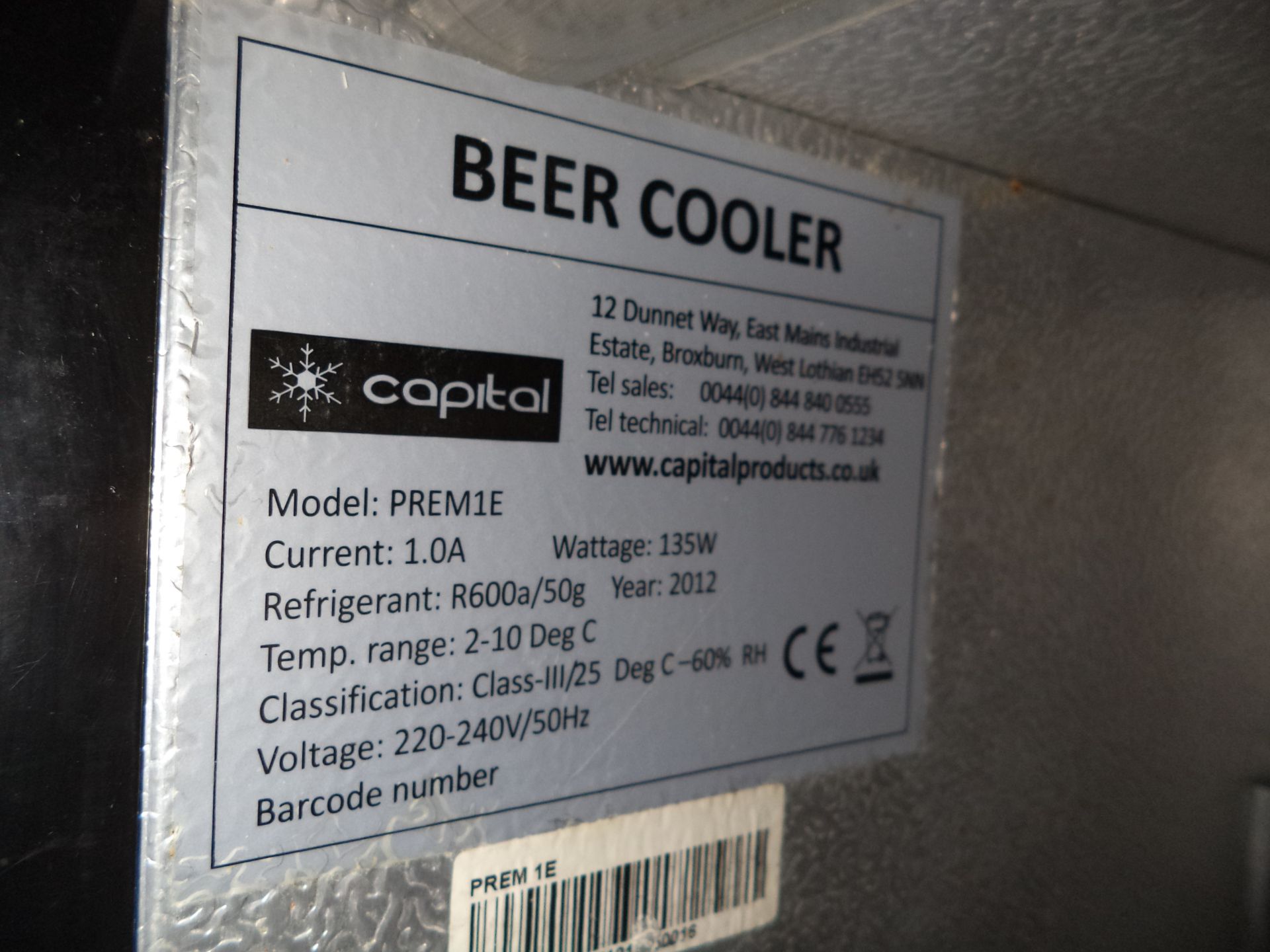 Capital black single clear door bottle/bar fridge IMPORTANT: Please remember goods successfully - Image 3 of 3