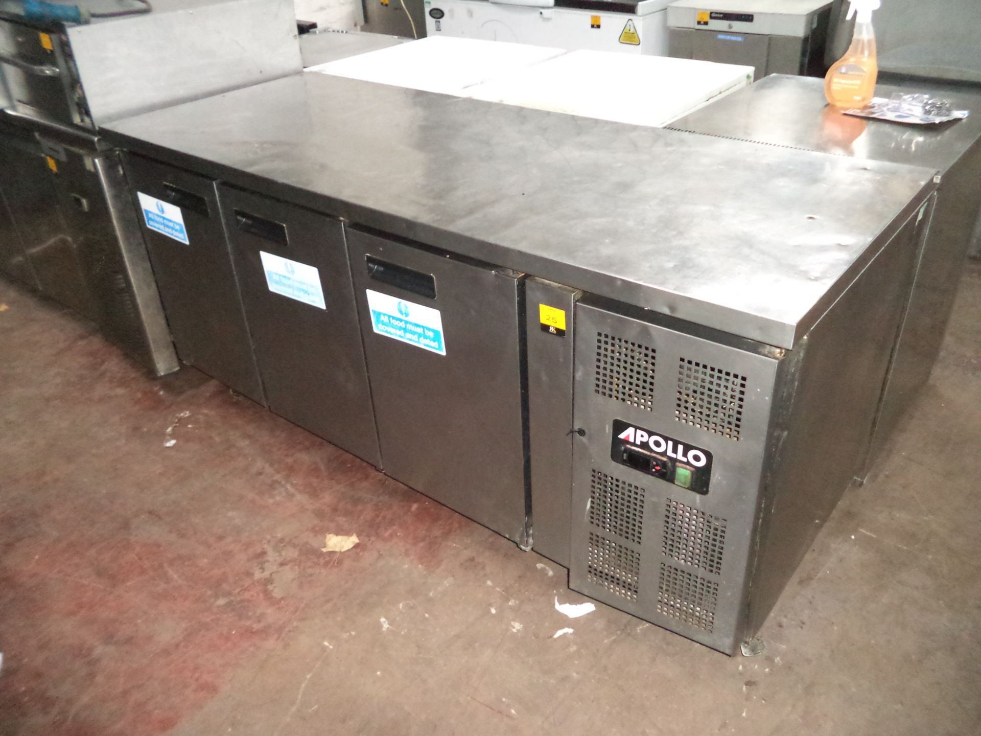 Apollo stainless steel large refrigerated prep cabinet with triple doors IMPORTANT: Please