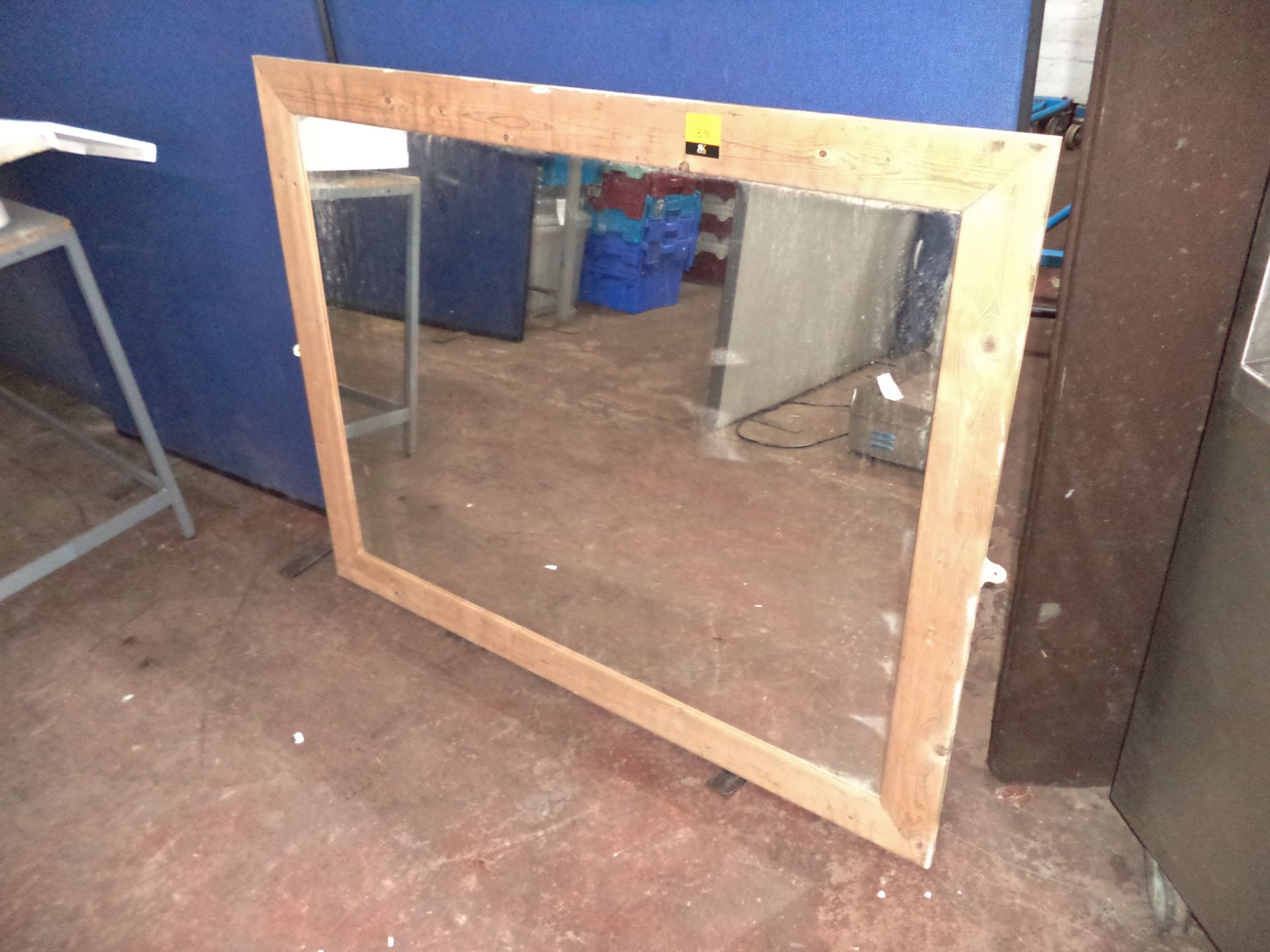 Large wooden framed mirror, total dimensions circa 1380mm x 1080mm IMPORTANT: Please remember