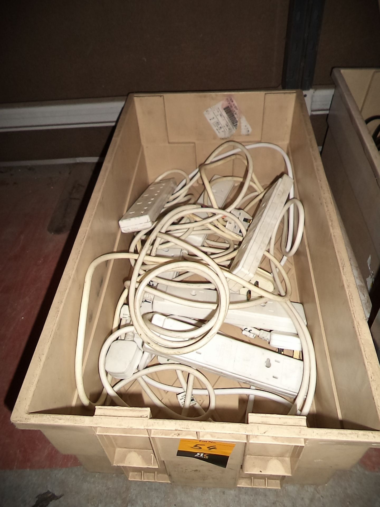 Contents of a crate of multi way power adaptors plus the contents of a crate of assorted power leads - Image 2 of 3