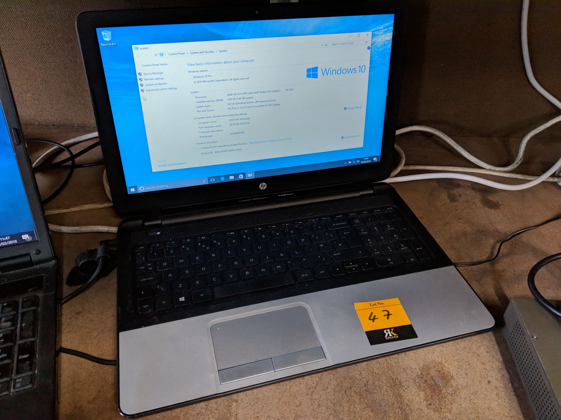 HP notebook computer model 355G2 with AMD A4-6210 APU, 4GB Ram, 500GB HDD, including power pack - Image 3 of 6