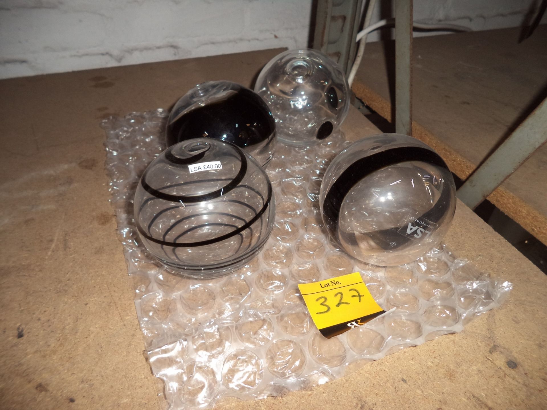 4 off LSA glass decorative balls IMPORTANT: Please remember goods successfully bid upon must be paid