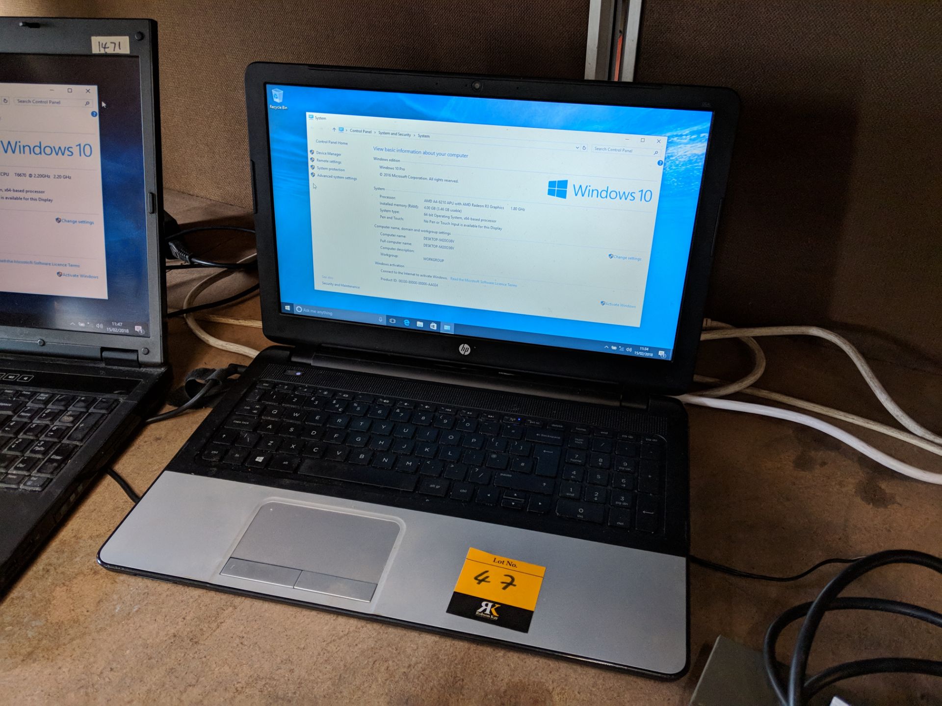 HP notebook computer model 355G2 with AMD A4-6210 APU, 4GB Ram, 500GB HDD, including power pack - Image 4 of 6