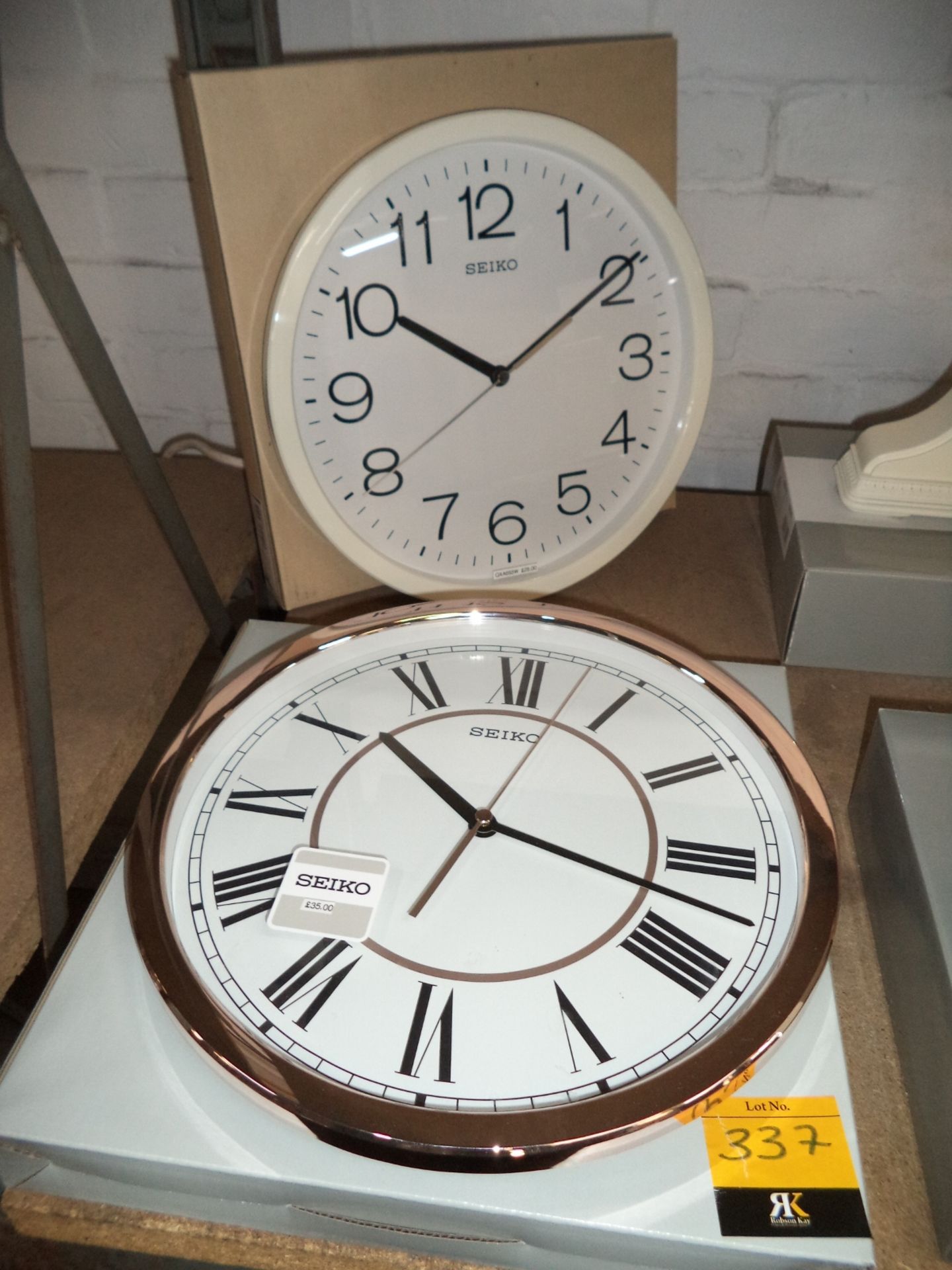 8 off mostly Seiko carriage & wall clocks plus Lorus alarm clock with RRPs up to £90 per clock - Image 3 of 6