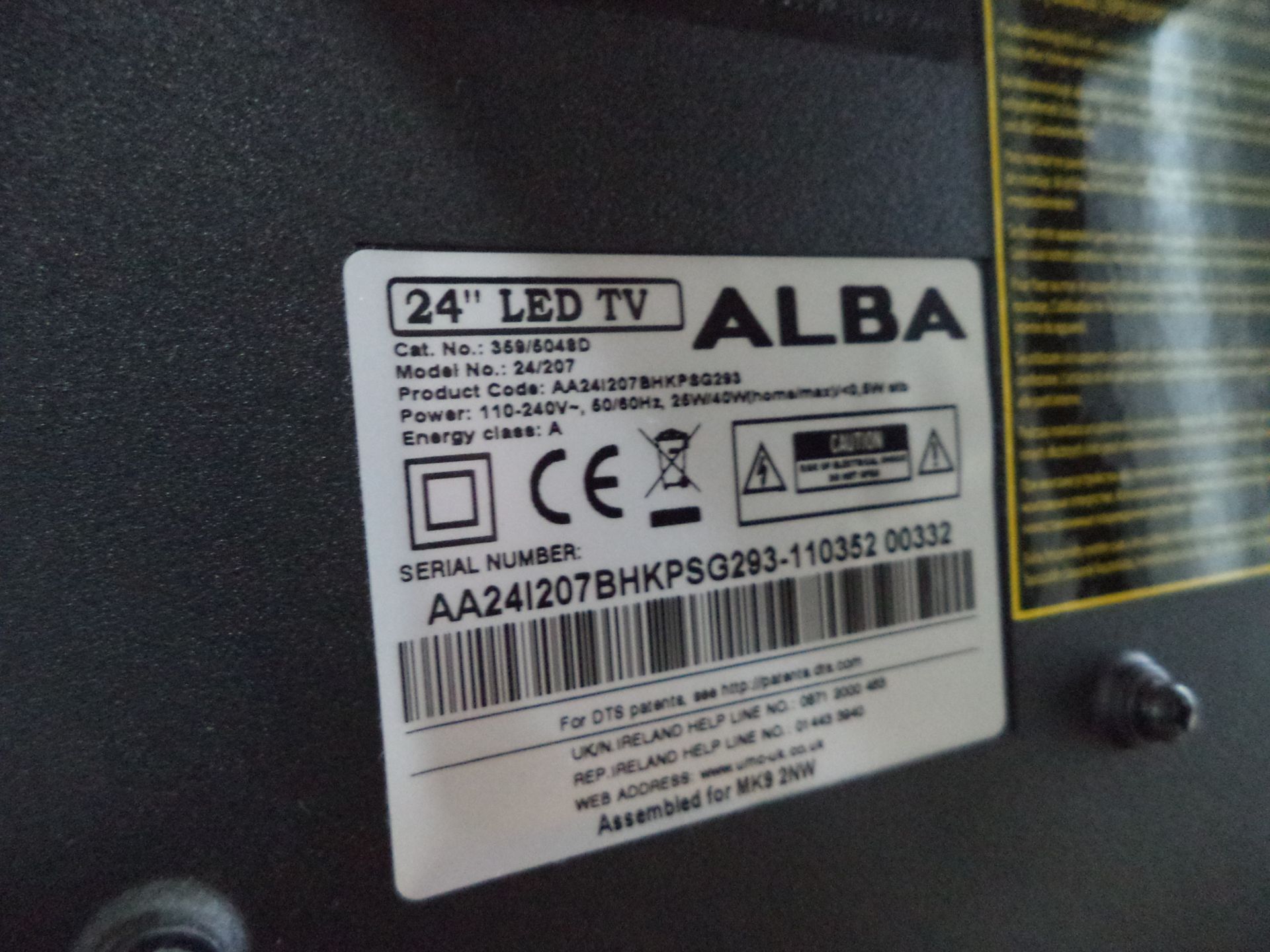 Alba 22" widescreen LED TV on desktop stand - no remote IMPORTANT: Please remember goods - Image 2 of 3