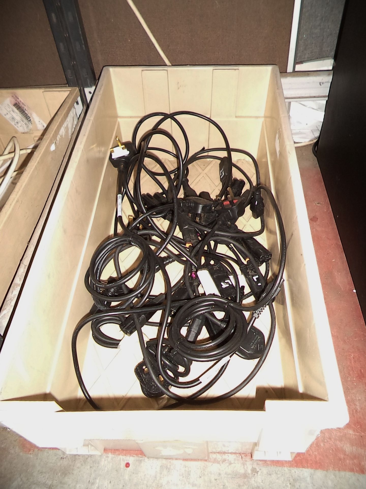 Contents of a crate of multi way power adaptors plus the contents of a crate of assorted power leads - Image 3 of 3