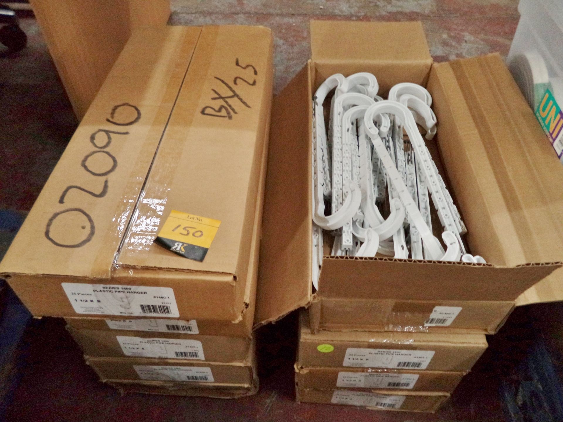 9 boxes of plastic pipe hanger IMPORTANT: Please remember goods successfully bid upon must be paid